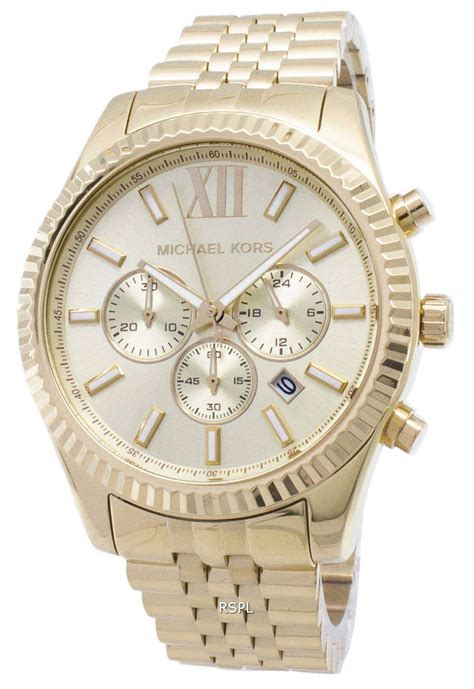 michael kors lexington gent mk8281|Michael Kors leather watch.